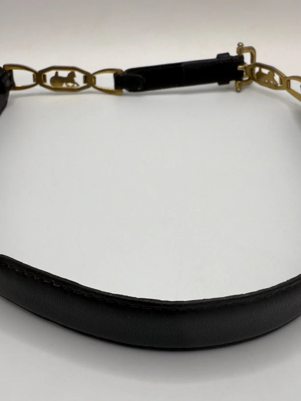 ALLURING CELINE LIMITED EDITION CARRIAGE BLACK LEATHER BELT! (ITALY)